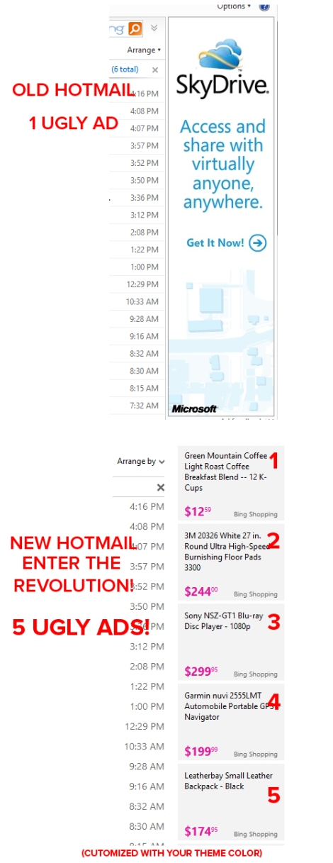 hotmail ads new outlook desig